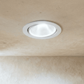 Clérachic downlight in white, the round adjustable trim casting a bright cool-white beam from the ceiling.