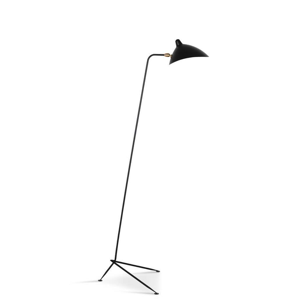 This Clérachic floor lamp with a tripod base and an angled black shade, shown on a white backdrop with a soft shadow.