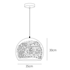 Clérachic pendant light dimension drawing, 6 of 7, every measurement marked in centimetres.