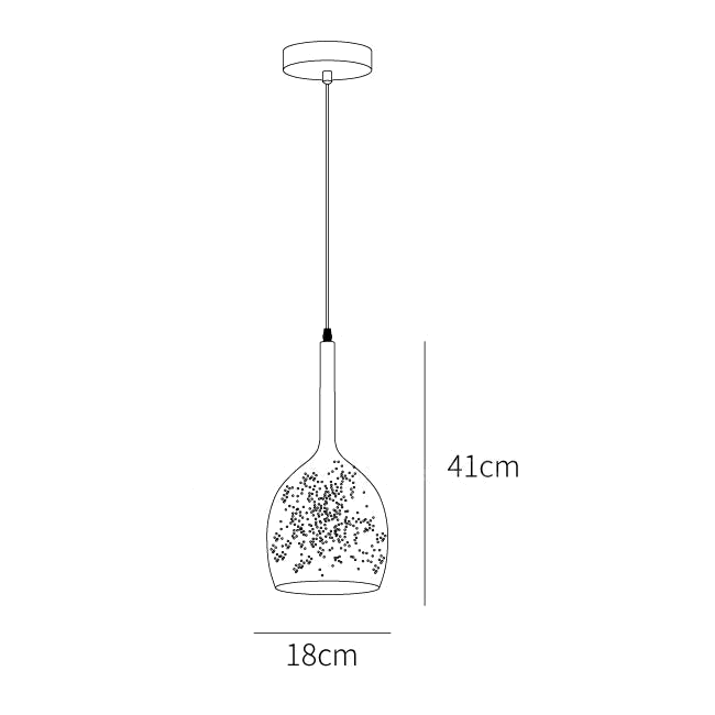 Clérachic pendant light dimension drawing, 7 of 7, every measurement marked in centimetres.