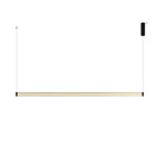 This Clérachic linear pendant on white, a longer view with the tube and both cables running close to the edges of the frame.