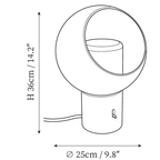 Dimension drawing of this Clérachic table lamp, with its height and width marked.