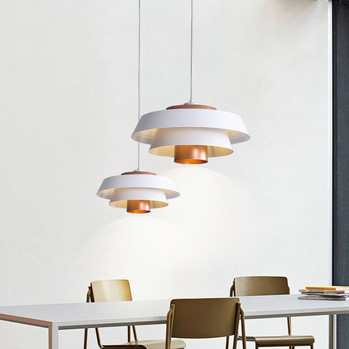 Detail of the Clérachic pendant light — the shade, the frame and the join.