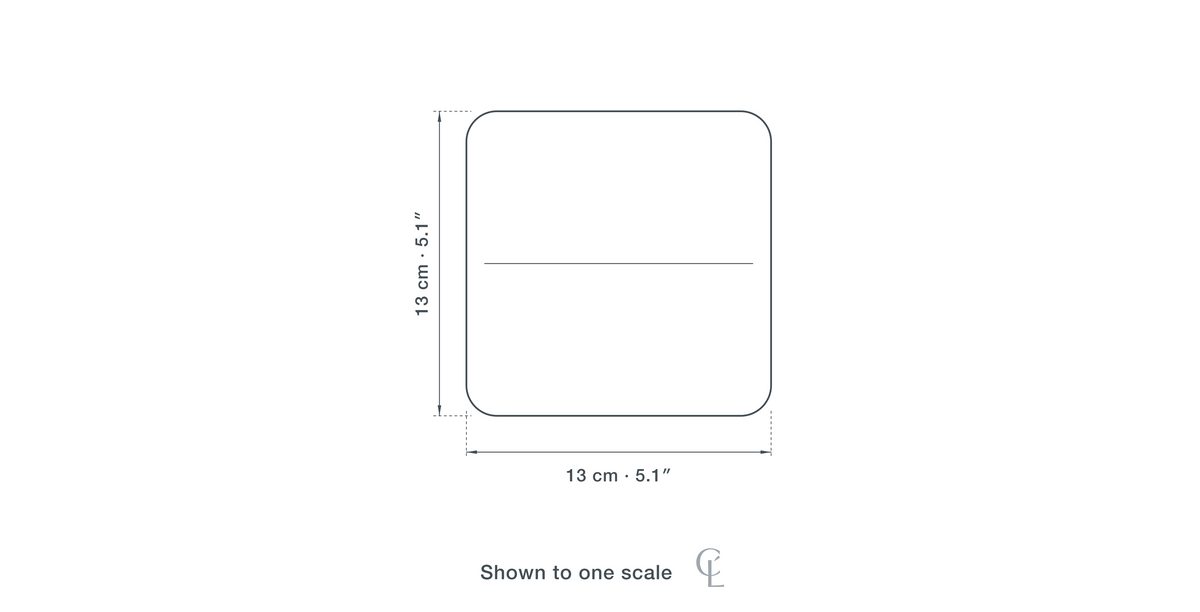 Technical dimension drawing of the Clérachic Black Pendant Light for Dining Table, Wood and Iron Shade, 13 cm — 13 × 13 cm (5.1 × 5.1″), drawn to scale.