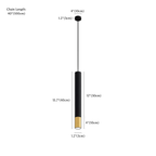 Clérachic pendant light dimension drawing, 15.7 40 cm, every measurement marked in centimetres and inches.