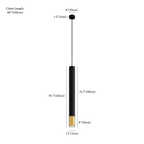 Clérachic pendant light dimension drawing, 19.7 50 cm, every measurement marked in centimetres and inches.
