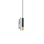 Clérachic black pendant light with gold rim accent shown at its 40 cm drop length on a white background.