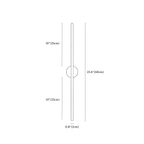 Clérachic wall light dimension drawing, Round, 60 cm, every measurement marked in centimetres and inches.