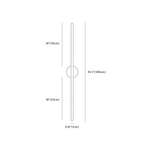 Clérachic wall light dimension drawing, Round, 100 cm, every measurement marked in centimetres and inches.