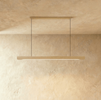 This Clérachic pine pendant bar hangs from a single slim horizontal ceiling canopy, glowing softly below.