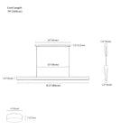 Clérachic pendant light dimension drawing, 80 cm, 12 W, every measurement marked in centimetres and inches.