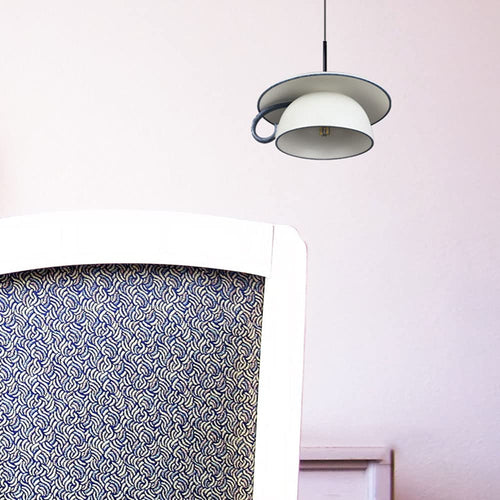 Clérachic pendant light for a bedside, studio view of the shade and fitting.