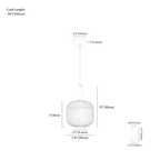 Clérachic pendant light dimension drawing, Barrel Pendant, 20 cm × 30 cm, every measurement marked in centimetres and inches.