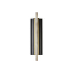Front view of the Clérachic Brass-Edged Shield Wall Sconce, the alabaster bar overrunning the brass-bordered shields top and bottom.