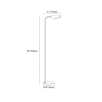 Clérachic floor lamp dimension drawing, every measurement marked in centimetres and inches.