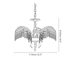 Clérachic chandelier dimension drawing, 1 of 4, every measurement marked in centimetres and inches.