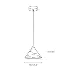 Dimension drawing for the Clérachic Xen pendant, 16 cm / 6.3 in wide and 14 cm / 5.5 in high.