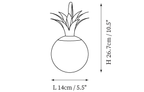 Dimension drawing of this Clérachic wall light in its single-light size, with its height and width marked.