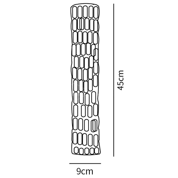 Clérachic wall light dimension drawing, 1 of 2, every measurement marked in centimetres and inches.