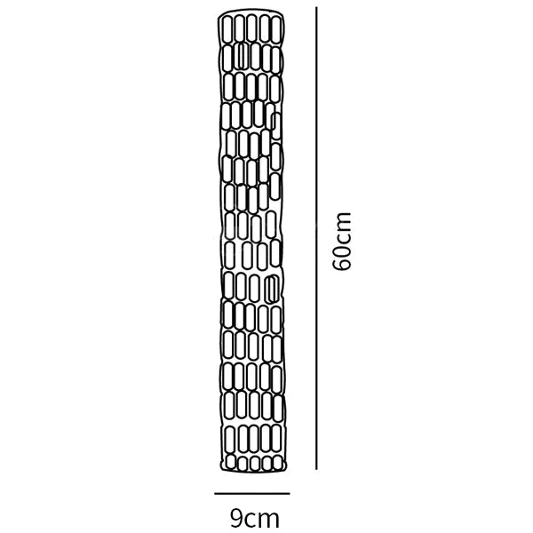 Clérachic wall light dimension drawing, Water, grained glass wall lamp 600 × 600, every measurement marked in centimetres and inches.