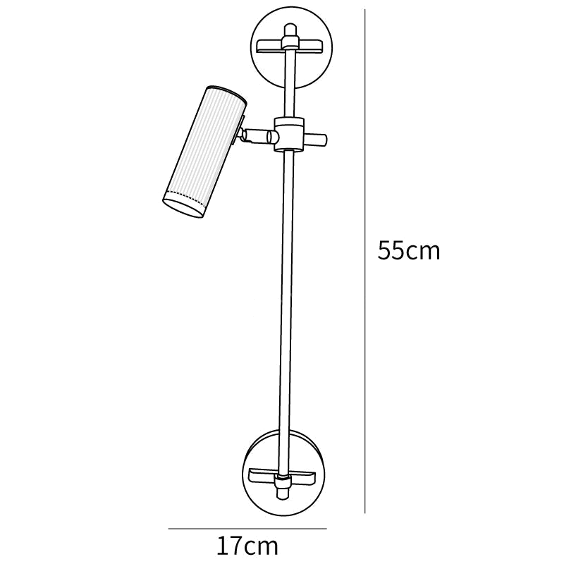 Clérachic wall light dimension drawing, 1 of 2, every measurement marked in centimetres.