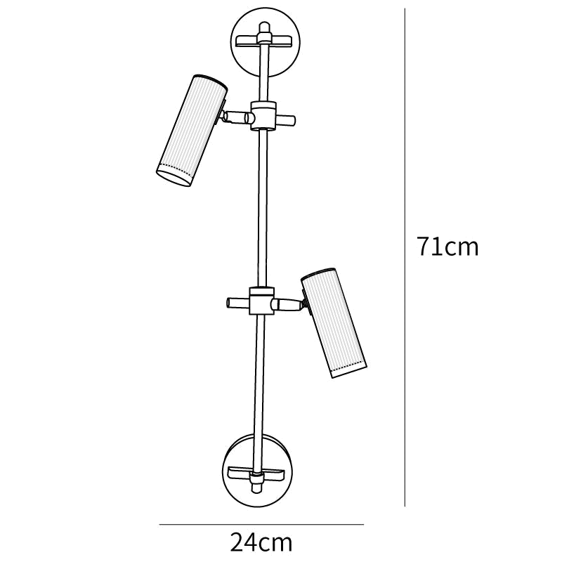 Clérachic wall light dimension drawing, 2 of 2, every measurement marked in centimetres.