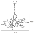 Dimension drawing of this Clérachic chandelier, with its height and width marked.