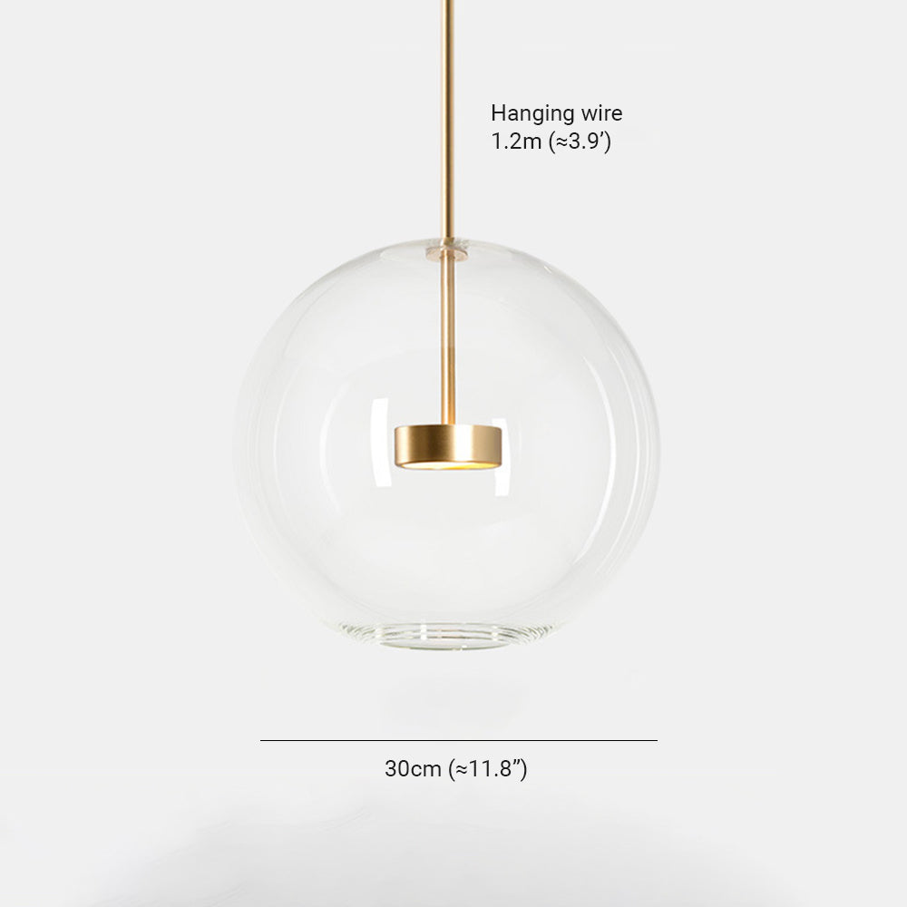Dimension drawing for the Clérachic Bubble Cluster Pendant Light's single globe: 30 cm (11.8″) wide on a 1.2 m (47.2″) hanging wire.