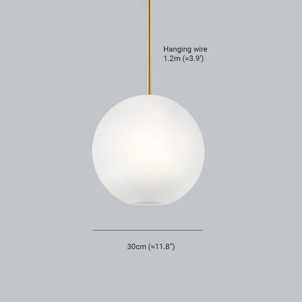 Dimension drawing for the Clérachic Bubble Cluster Pendant Light's frosted single globe: 30 cm (11.8″) wide, 1.2 m (47.2″) wire.