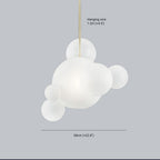 Dimension drawing for the Clérachic Bubble Cluster Pendant Light's frosted 6-head cluster: 58 cm (22.8″) span, 1.2 m (47.2″) wire.