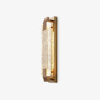 Slim rose gold wall light with a bubble-crystal panel and textured end caps, from Clérachic, on a plain white backdrop.