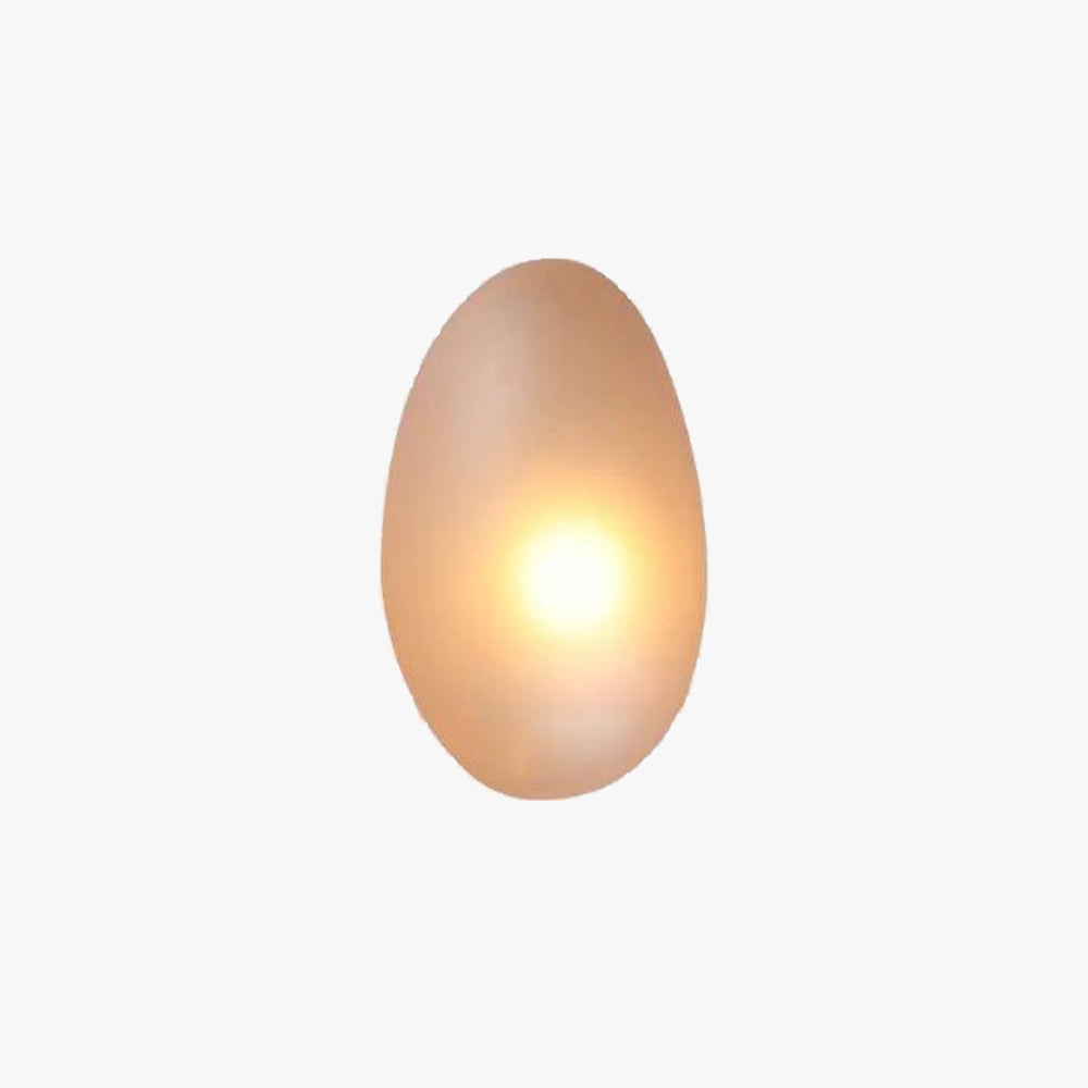 Clérachic Bubble Glass Wall Sconce in amber, tall egg shape shown large on white so the bubbled texture in the glass reads clearly.