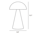 Dimension drawing of this Clérachic table lamp, with its height and width marked.