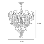 Dimension drawing of this Clérachic round chandelier, with its height and width marked.