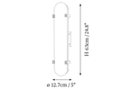 Dimension drawing of the taller version of this Clérachic wall light, with its height and width marked.