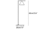 Dimension drawing of the captain flint table lamp, in outline against white.
