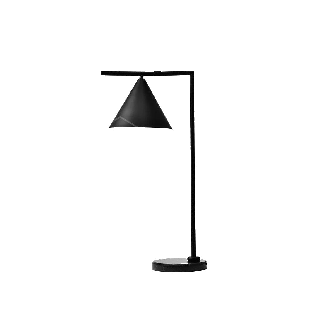Dimension drawing of the captain flint table lamp, in outline against white.
