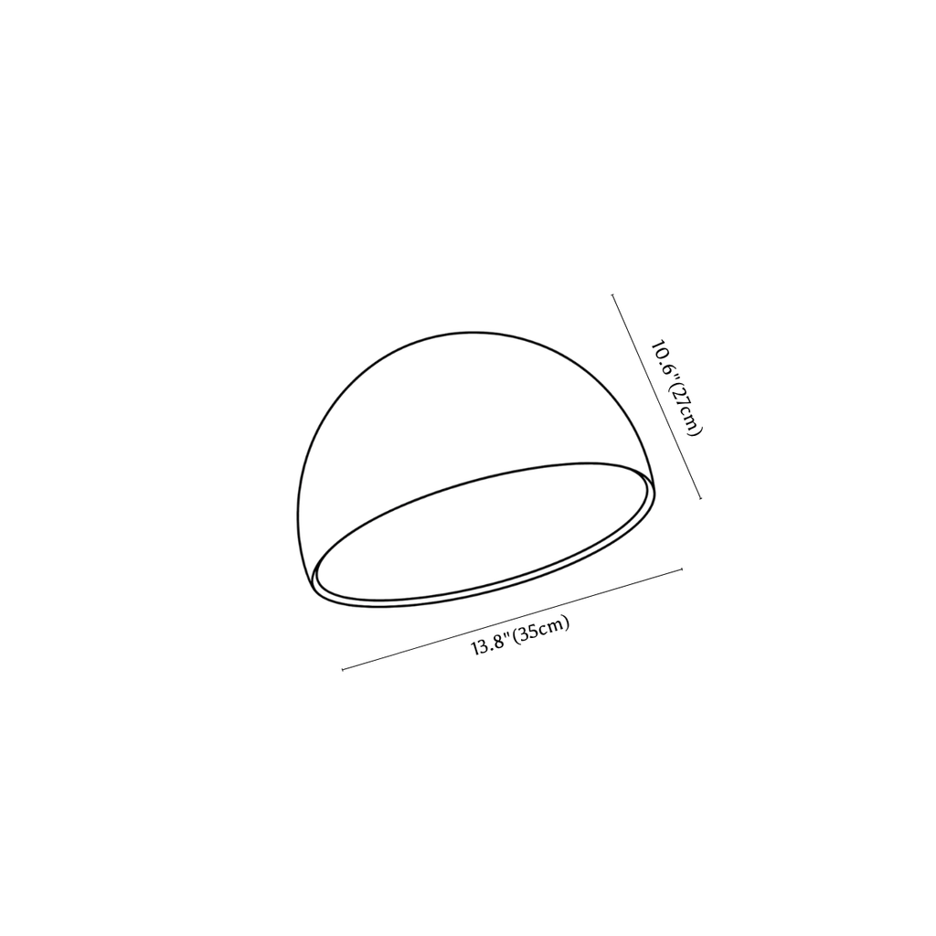 Clérachic ceiling light dimension drawing, 3 of 4, every measurement marked in centimetres and inches.
