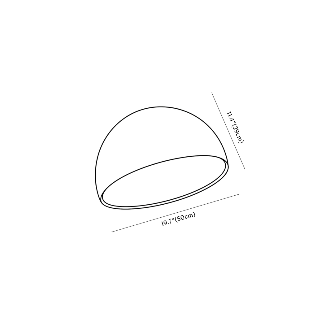 Clérachic ceiling light dimension drawing, 4 of 4, every measurement marked in centimetres and inches.