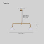 Clérachic pendant light dimension drawing giving a 102 cm (40.1″) overall width, a 30 cm (11.8″) drop below the crossbar and a 12 cm (4.7″) ceiling canopy.