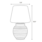 Dimension drawing of this Clérachic table lamp, with its height and width marked.
