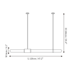Dimension drawing of this Clérachic pendant light, with its height and width marked.