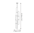 Dimension drawing of this Clérachic vertical pendant light, with its height and diameter marked.