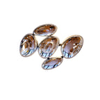 Clérachic 5-head Chrome Ceiling Light on white, five mirrored pebbles joined by short dark metal links.