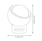 Clérachic table lamp dimension drawing, every measurement marked in centimetres and inches.