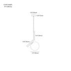 Clérachic pendant light dimension drawing, Canted, Large, 20 cm, every measurement marked in centimetres and inches.
