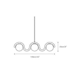 Dimension drawing of the three-head Clérachic Citheis, 109cm/43in wide and 20cm/8in tall.