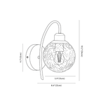 Clérachic wall light dimension drawing, every measurement marked in centimetres and inches.