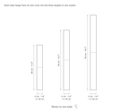 Technical dimension drawing of the Clérachic Cluster Pendant Light for Stairwell, 4 to 50 cm, Three Finishes in all 3 sizes — 4 × 30 cm (1.6 × 11.8″), 4 × 40 cm (1.6 × 15.7″), 4 × 50 cm (1.6 × 19.7″), drawn to one scale.