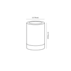 Clérachic table lamp dimension drawing, 1 of 2, every measurement marked in centimetres and inches.